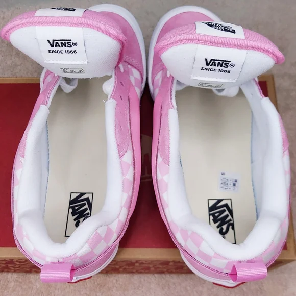 Vans Pink Knu Skool Prism Pink Checkered Women's Sneakers Size 6.5 Brand New - Picture 13 of 16